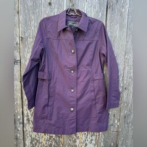 Eddie Bauer Women's Purple Trench Coat Sz Large *575